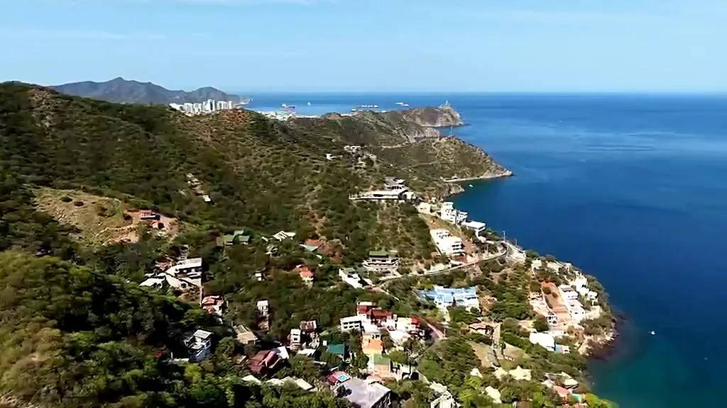 El mar de Taganga desde el aire